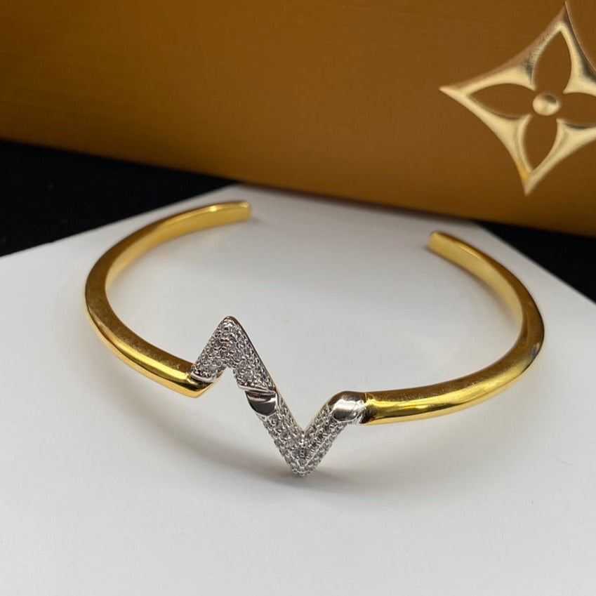 [Baslove]VOLTE UPSITE DOWN DIAMANT GOLD OFFENES ARMBAND