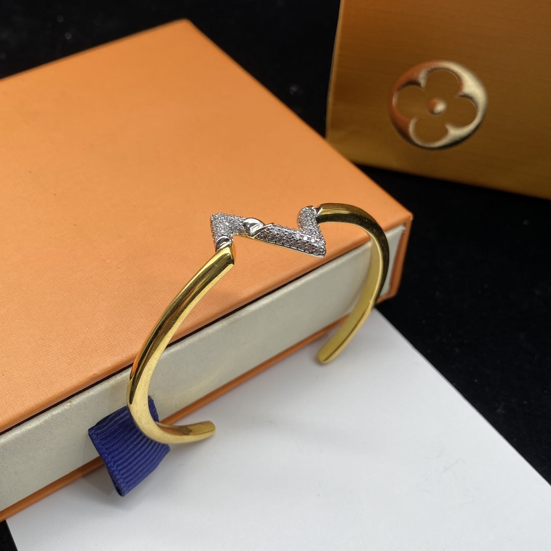 [Baslove]VOLTE UPSITE DOWN DIAMANT GOLD OFFENES ARMBAND