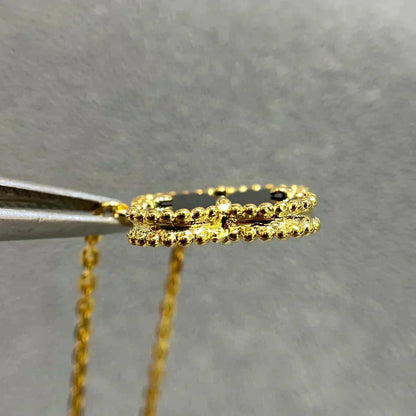 [Violet JW]CLOVER 15MM BLACK ONYX SINGLE FLOWER NECKLACE