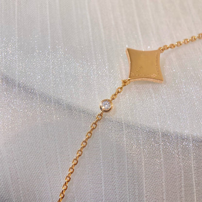 [Baslove]カラースター ピンクゴールド ダイヤモンドブレスレット