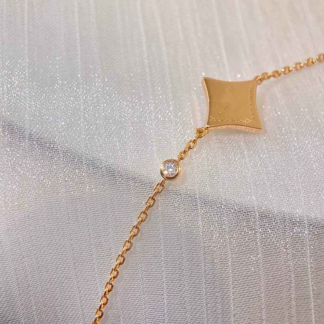 [Baslove]カラースターカーネリアンピンクゴールドダイヤモンドブレスレット