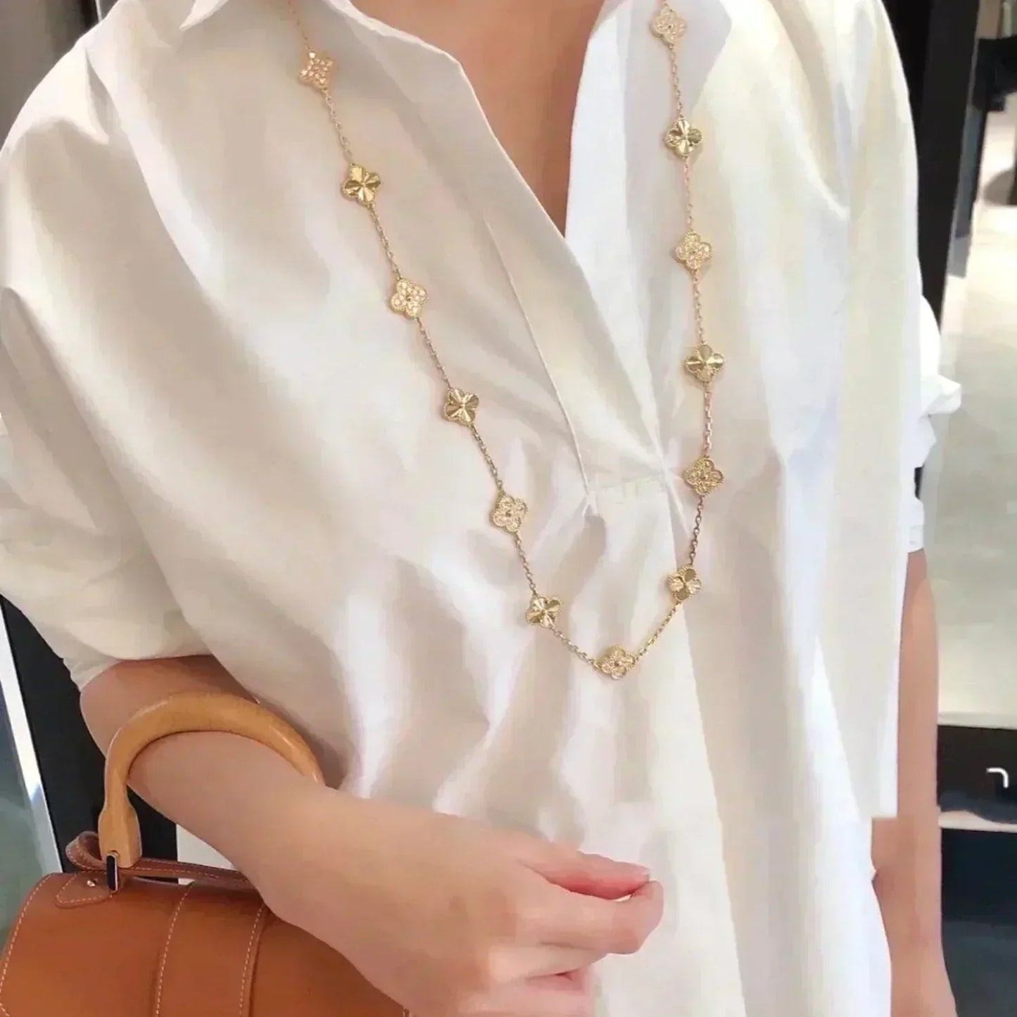 [Violet JW]CLOVER 20 MOTIFS LASER DIAMOND NECKLACE