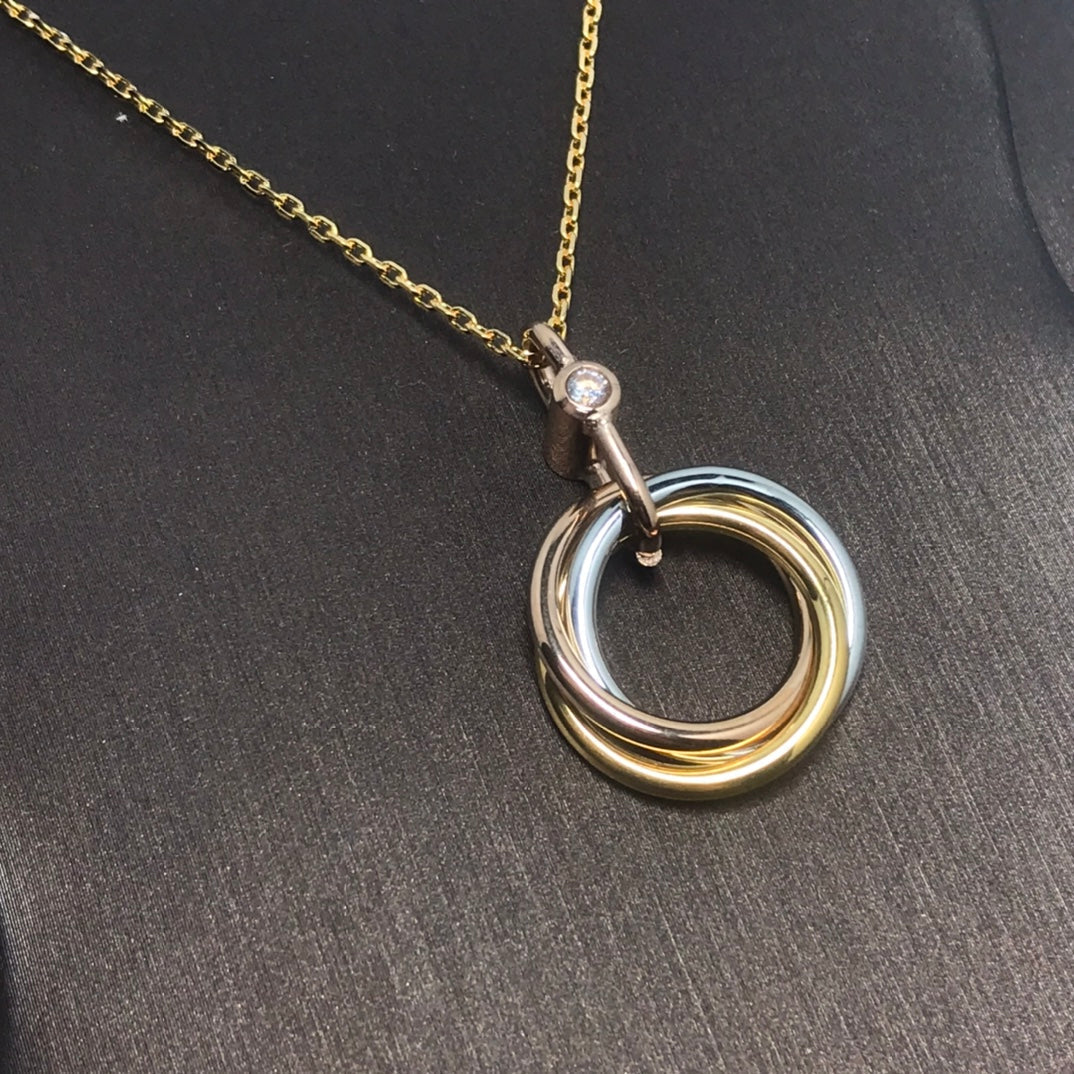 [Violet JW]TRINITY SILVER GOLD PINK GOLD NECKLACE