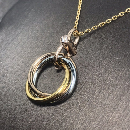 [Violet JW]TRINITY SILVER GOLD PINK GOLD NECKLACE