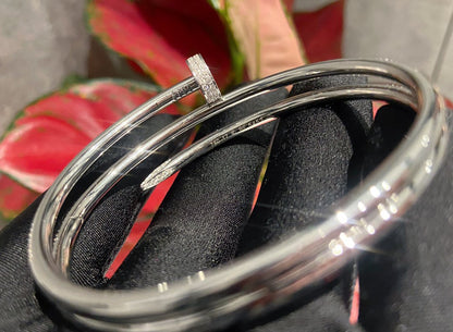 [Baslove]JUSTE ARMBAND 3,5 MM DOPPELREIHEN SILBER DIAMANT