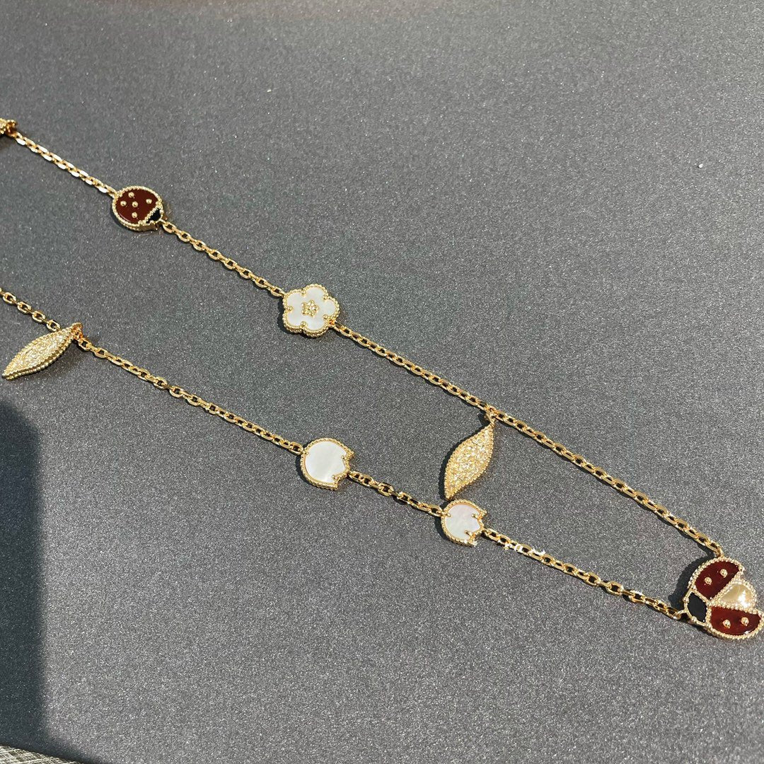 [Violet JW]LUCKY SPRING 15 MOTIFS GOLD NECKLACE