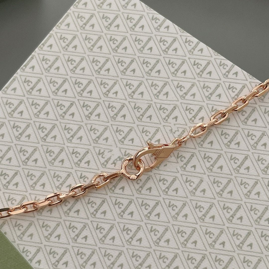 [Violet JW]LUCKY SPRING 15 MOTIFS ROSE GOLD NECKLACE