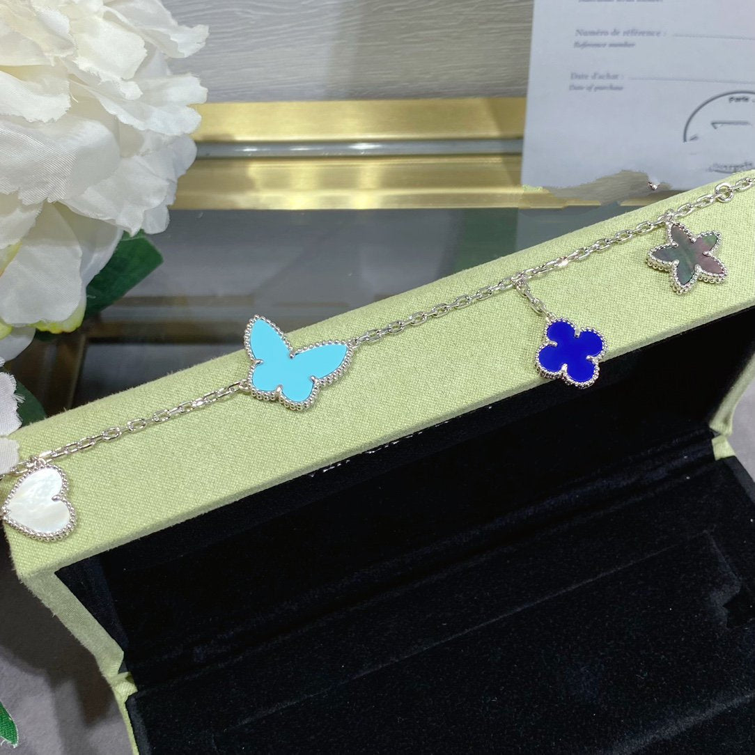 [Violet JW]LUCKY SPRING SILVER BRACELET 4 MOTIF