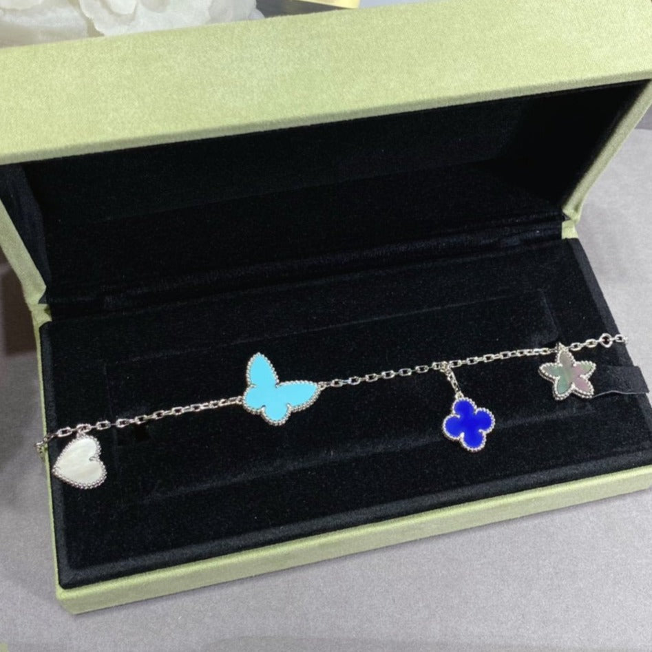 [Violet JW]LUCKY SPRING SILVER BRACELET 4 MOTIF