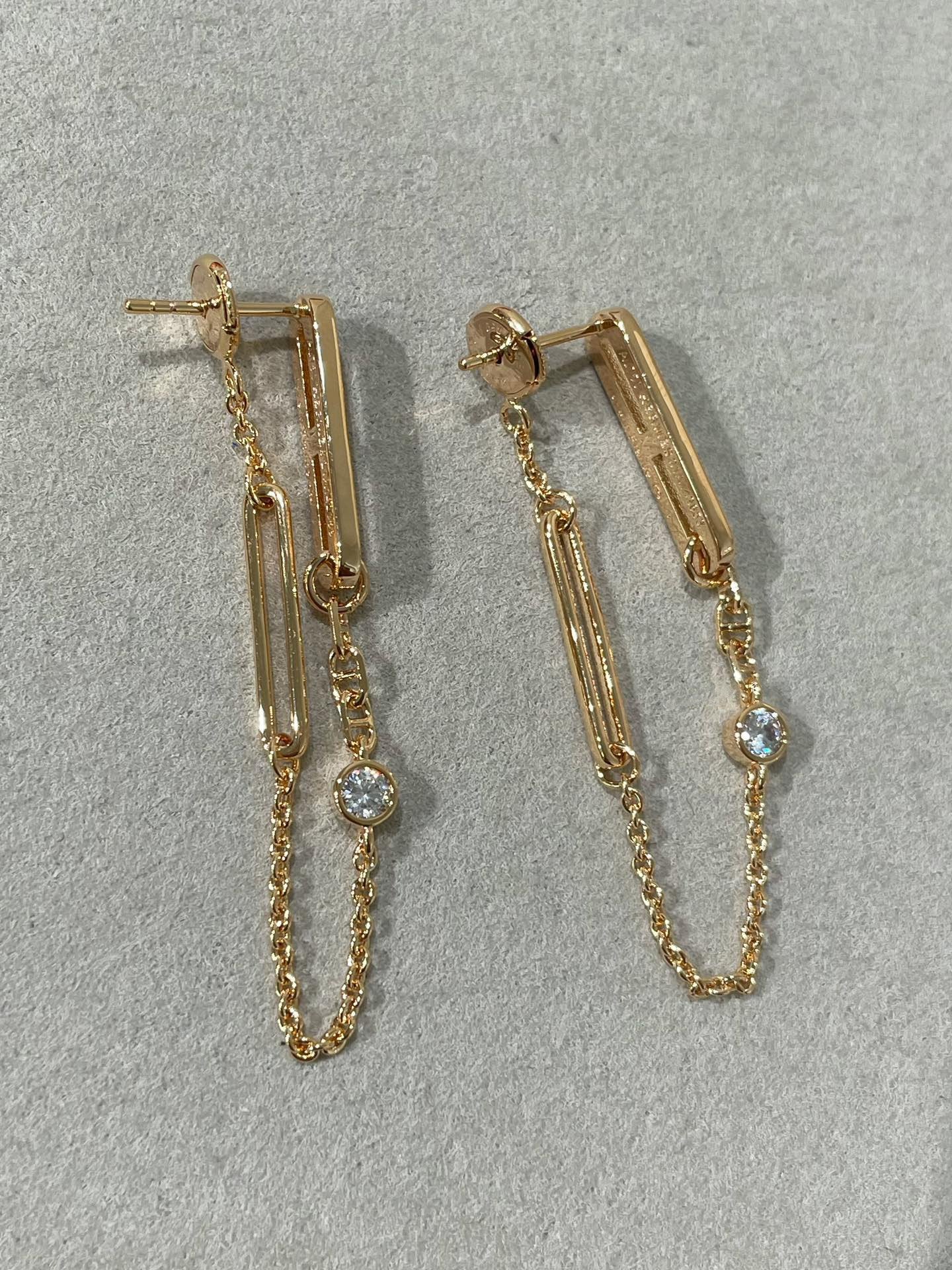 [Violet JW]CHAINE CHAOS DIAMOND DROP EARRINGS