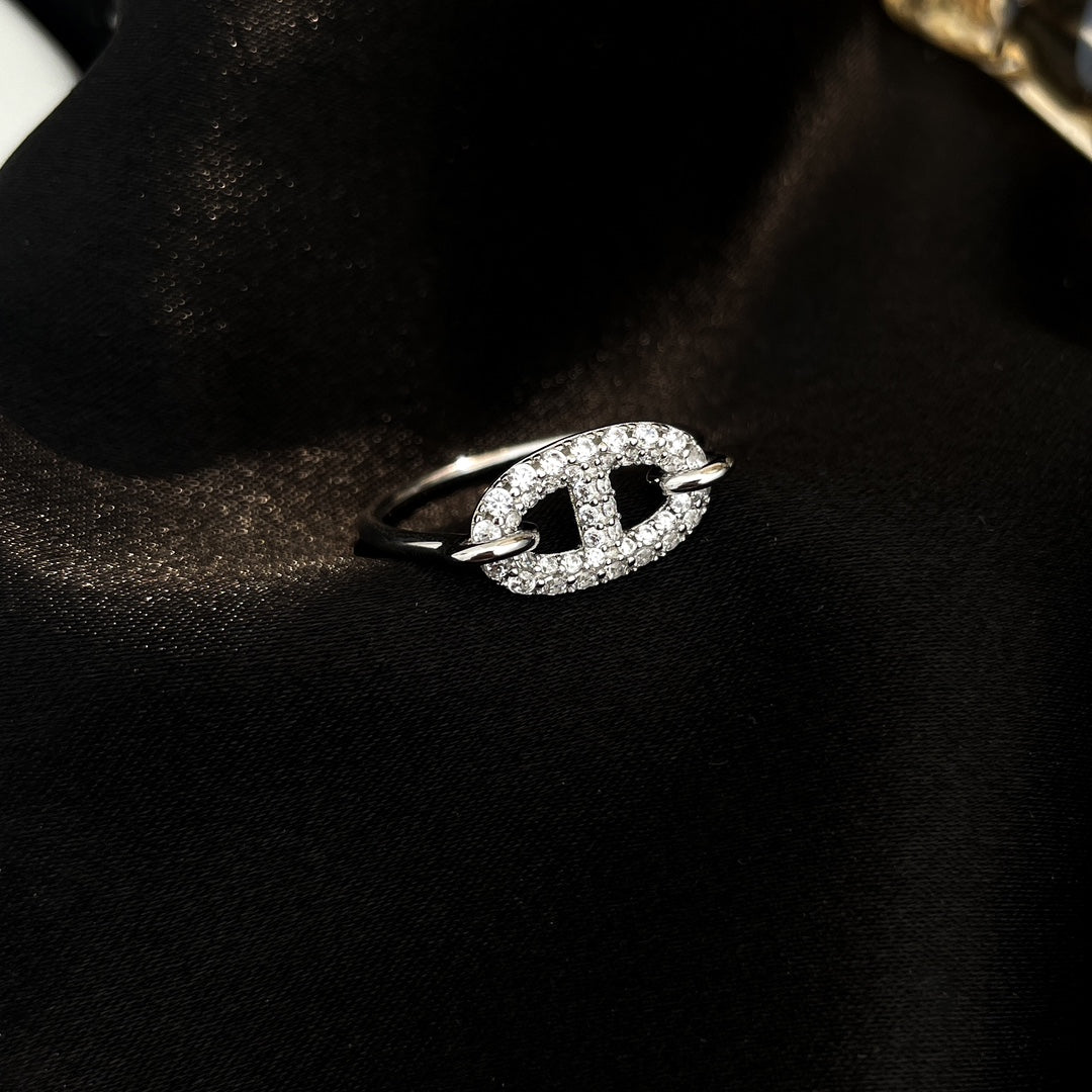 [Baslove]ロンド スモール シルバー ダイヤモンド リング