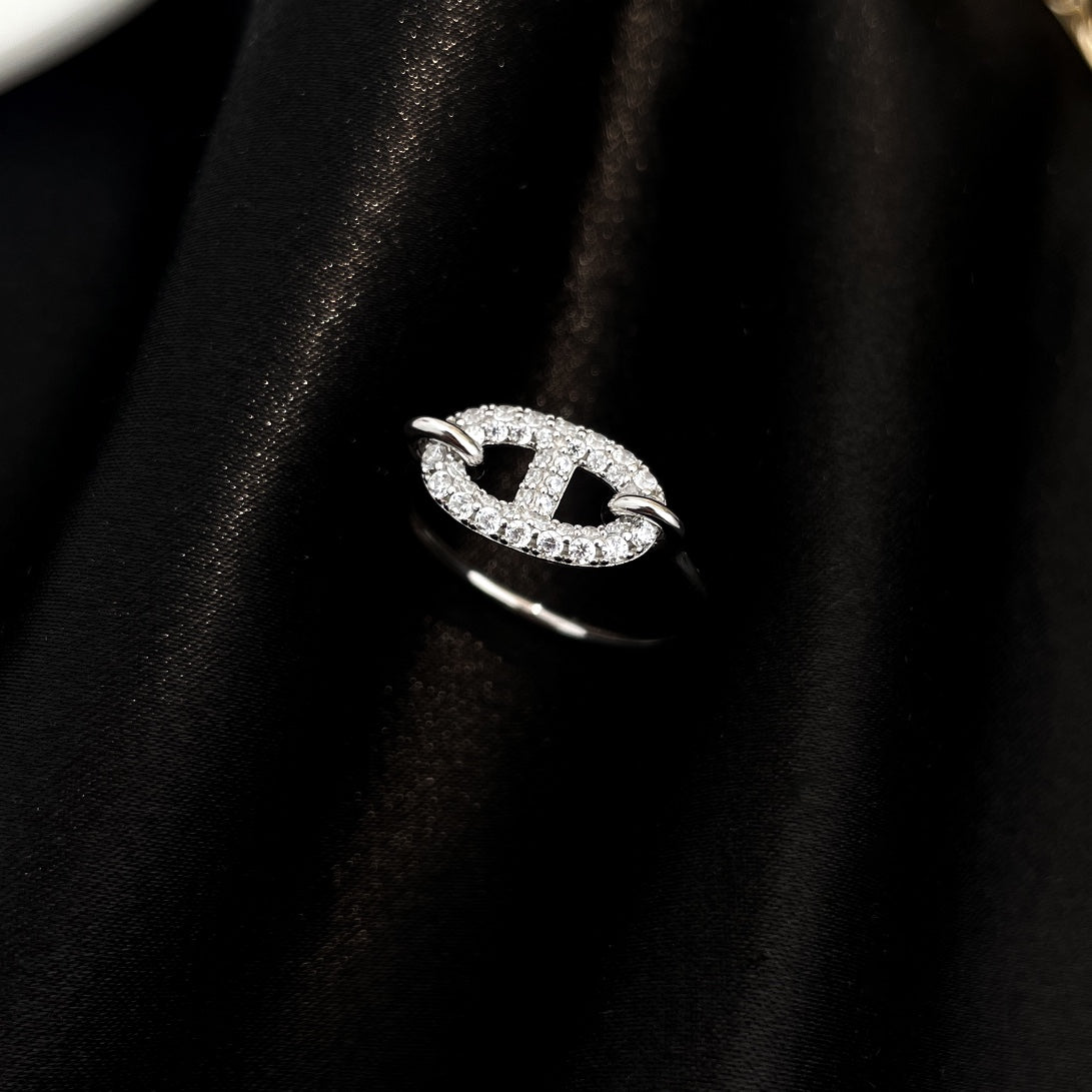 [Baslove]ロンド スモール シルバー ダイヤモンド リング