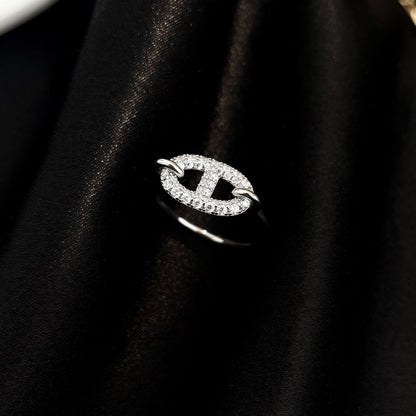 [Baslove]ロンド スモール シルバー ダイヤモンド リング