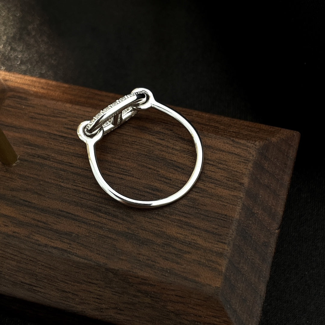 [Baslove]ロンド スモール シルバー ダイヤモンド リング