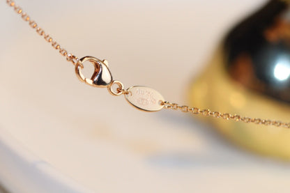 [Baslove]JEUX マラカイト 1ダイヤモンド ピンクゴールドネックレス