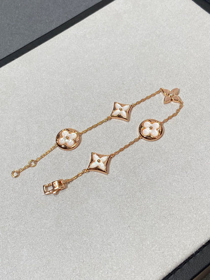 [Violet JW]STAR AND SUN 5 MOTIF MOP PINK GOLD BRACELET