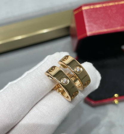 [Baslove] LIEBE 5,5 MM 1 DIAMANT OHRRINGE