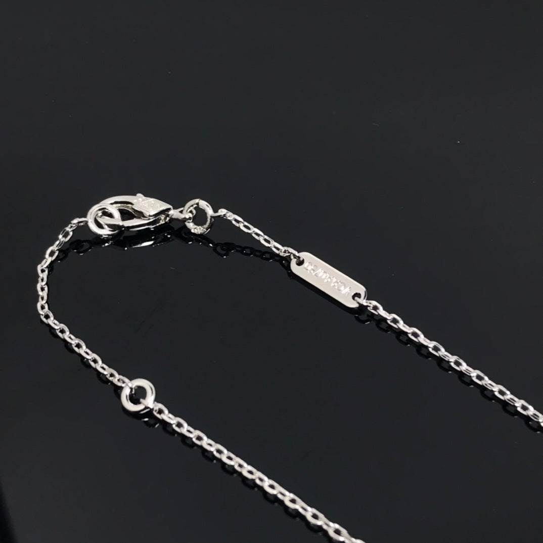 [Violet JW]CLOVER PIETERSITE SILVER LONG NECKLACE