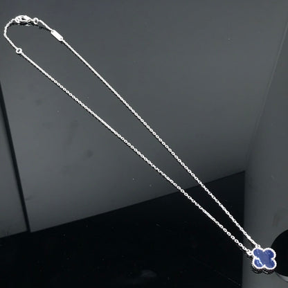 [Violet JW]CLOVER PIETERSITE SILVER LONG NECKLACE
