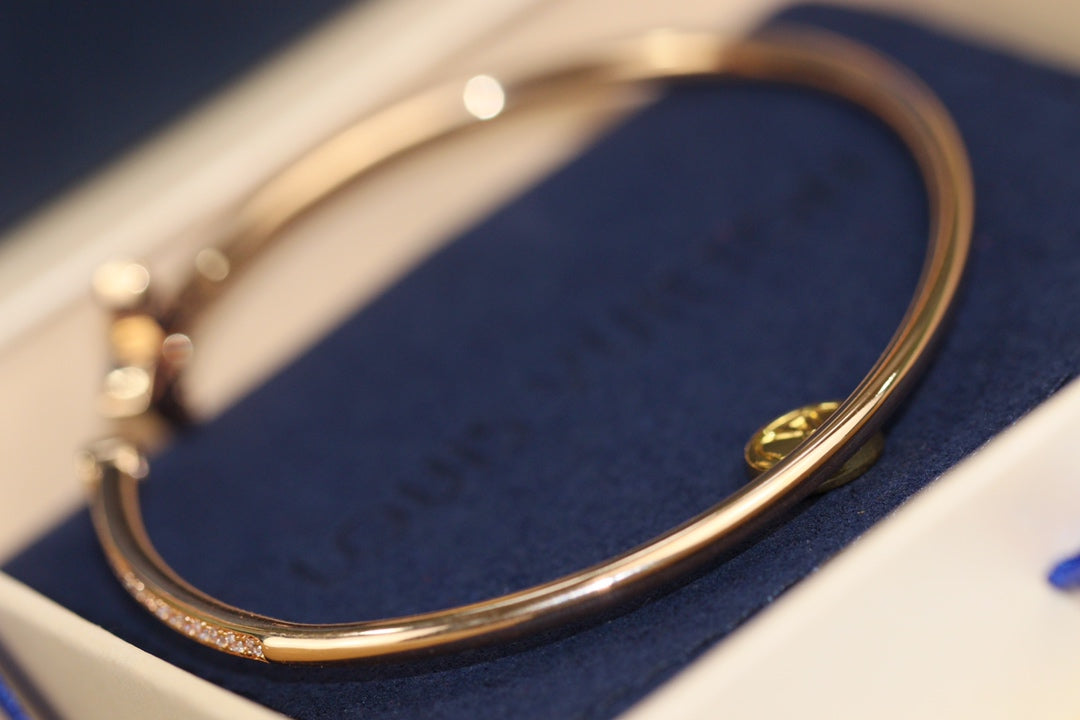 [Baslove]LV イディール ピンクゴールド オープンブレスレット ダイヤモンド パヴェ