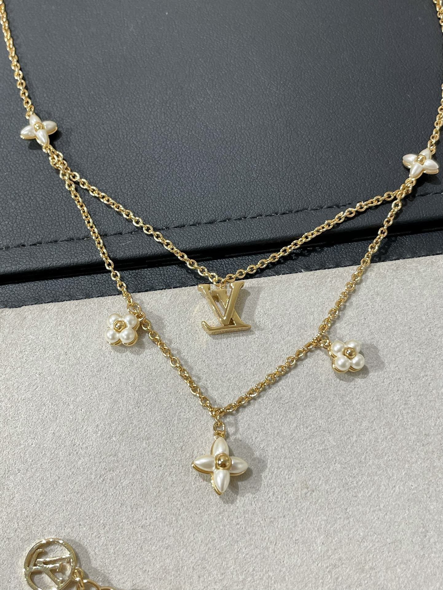 [Violet JW]FLOWERGRAM GOLD MOP DOUBLE ROW NECKLACE