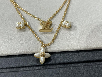 [Violet JW]FLOWERGRAM GOLD MOP DOUBLE ROW NECKLACE