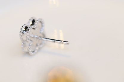 [Baslove]クローバーミニターコイズシルバースタッドピアス