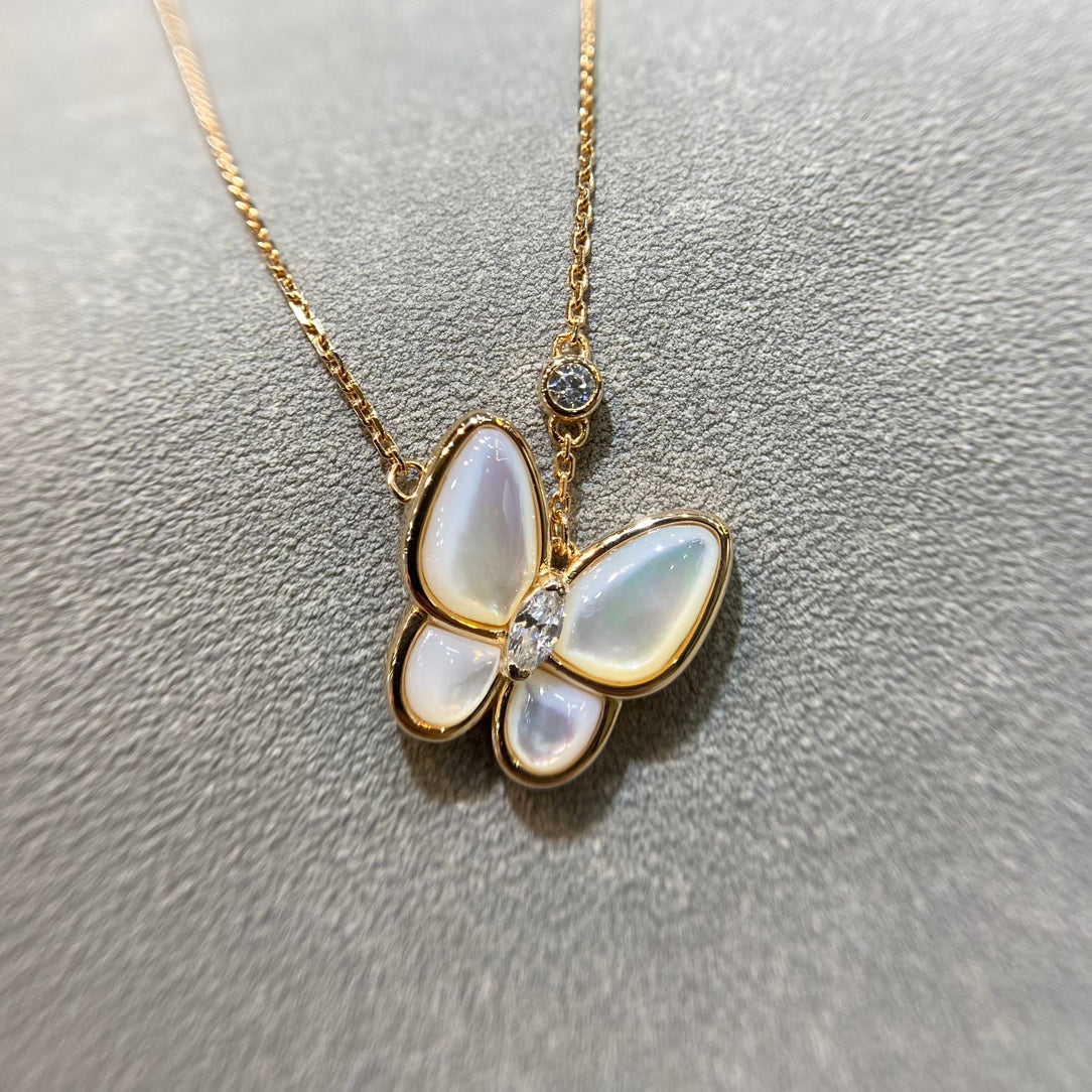 [Violet JW]BUTTERFLY MOP DIAMOND NECKLACE
