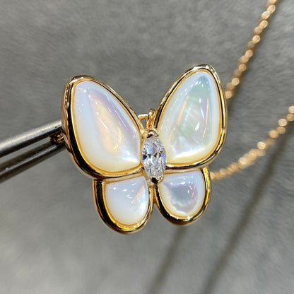 [Violet JW]BUTTERFLY MOP DIAMOND NECKLACE