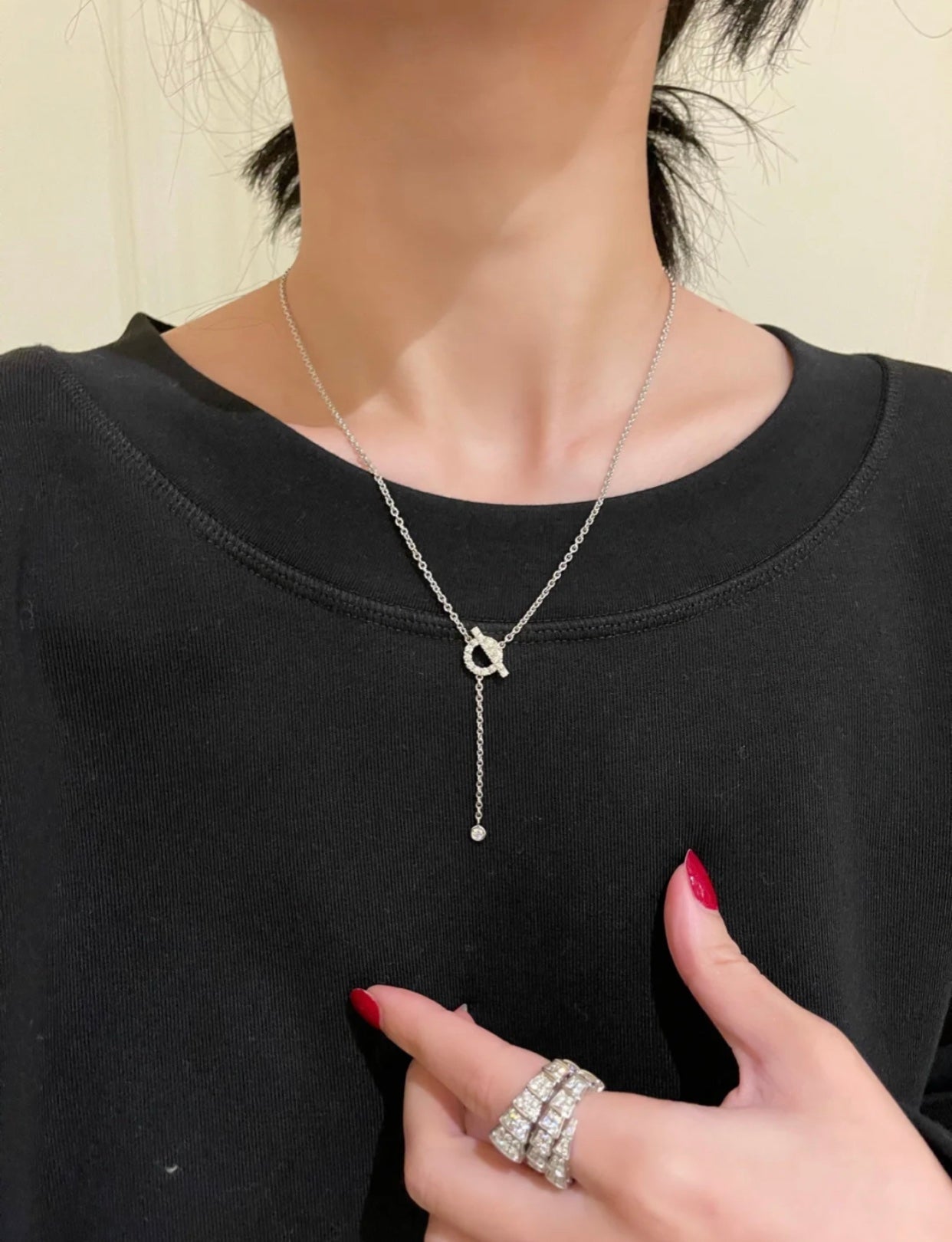 [Violet JW]FINESSE SILVER DIAMOND NECKLACE