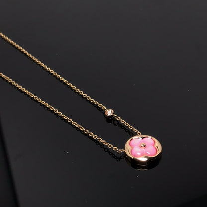 [Violet JW]COLOR BLOSSOM PINK MOP SUN GOLD NECKLACE