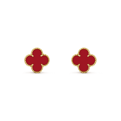 [Violet JW]CLOVER MINI 9.5MM CARNELIAN EARRINGS