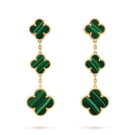 [Violet JW]CLOVER MALACHITE 3 MOTIFS GOLD