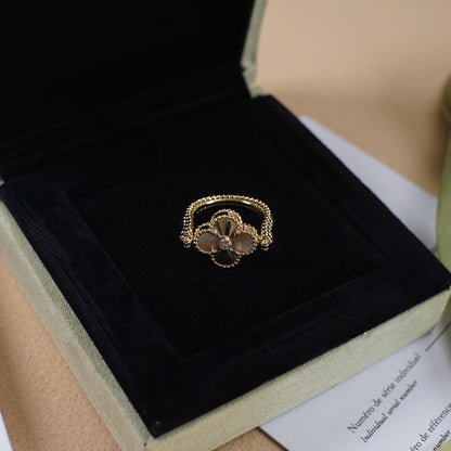 [Baslove] RING AUS ROSÉGOLD „CLOVER RIVERSIBLE“