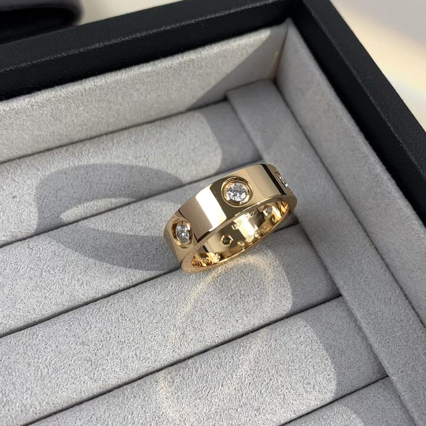 [Baslove] LIEBESRING 5,5 MM 6 DIAMANTEN ROSGOLD