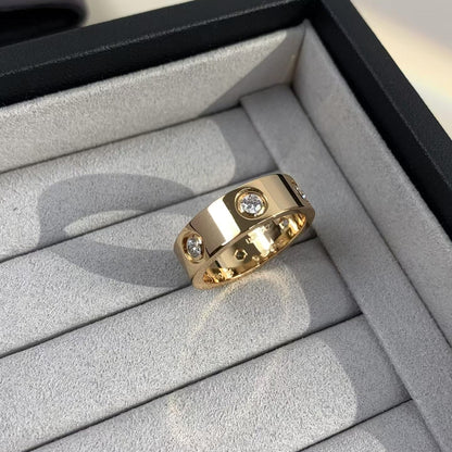 [Baslove] LIEBESRING 5,5 MM 6 DIAMANTEN ROSGOLD