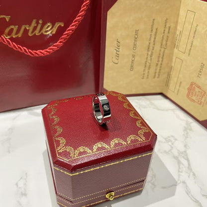 [Baslove] LIEBESRING 5,5 MM 3 DIAMANTEN SILBER