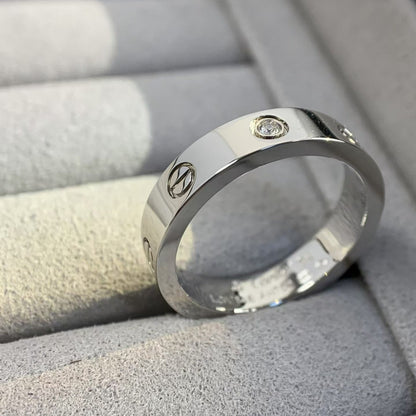 [Violet JW]LOVE RING 4MM 1 DIAMOND SILVER