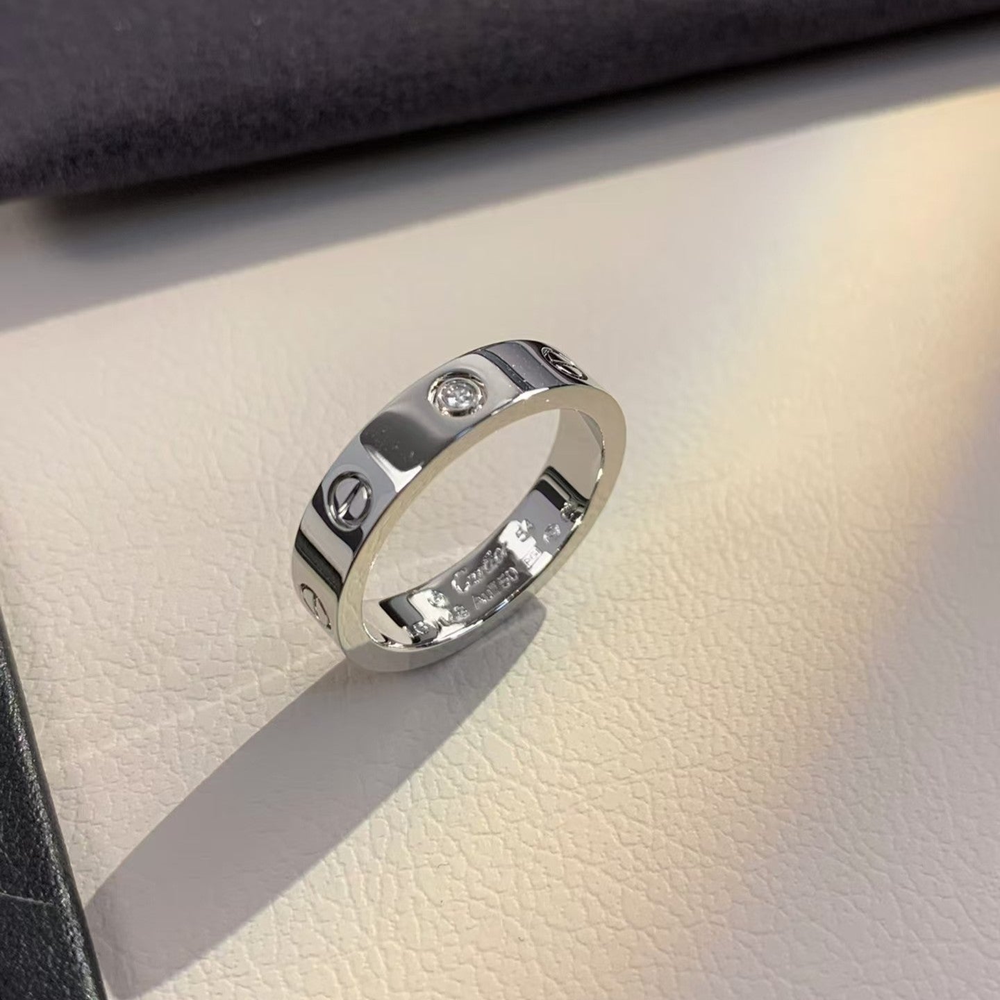 [Violet JW]LOVE RING 4MM 1 DIAMOND SILVER
