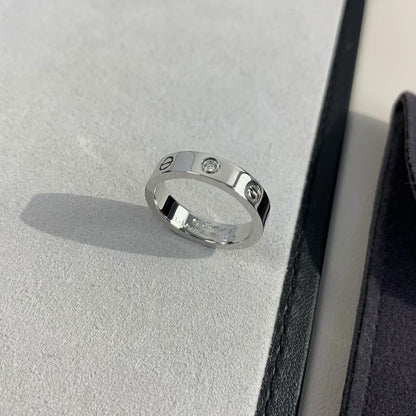 [Violet JW]LOVE RING 4MM 1 DIAMOND SILVER