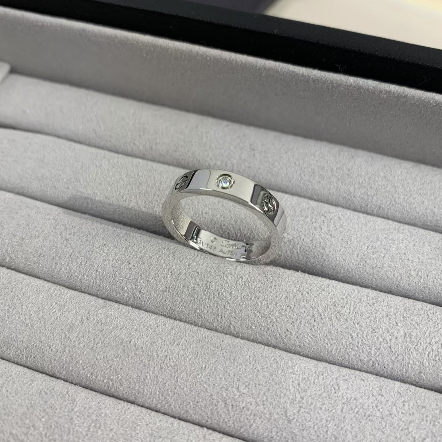 [Violet JW]LOVE RING 4MM 1 DIAMOND SILVER
