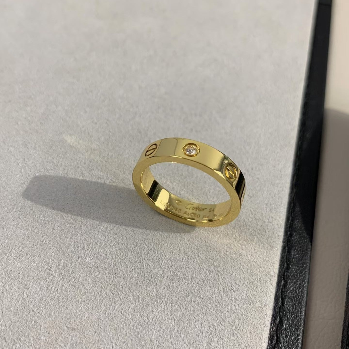 [Violet JW]LOVE RING 4MM 1 DIAMOND GOLD