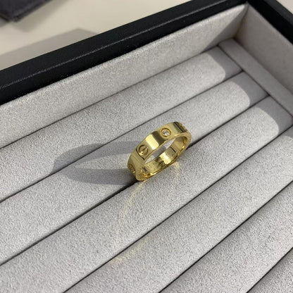 [Violet JW]LOVE RING 4MM 1 DIAMOND GOLD