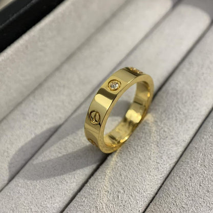 [Violet JW]LOVE RING 4MM 1 DIAMOND GOLD