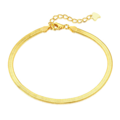 [Baslove]フラットスネークボーンチェーンブレードネックレス