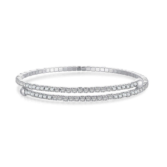 [Violet JW]Row of Diamonds Round Fashion Bracelet