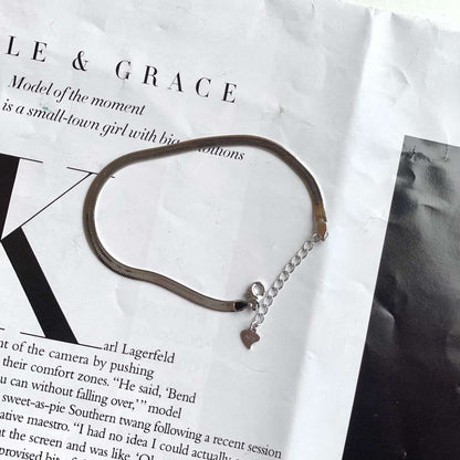 [Baslove]フラットスネークボーンチェーンブレードネックレス