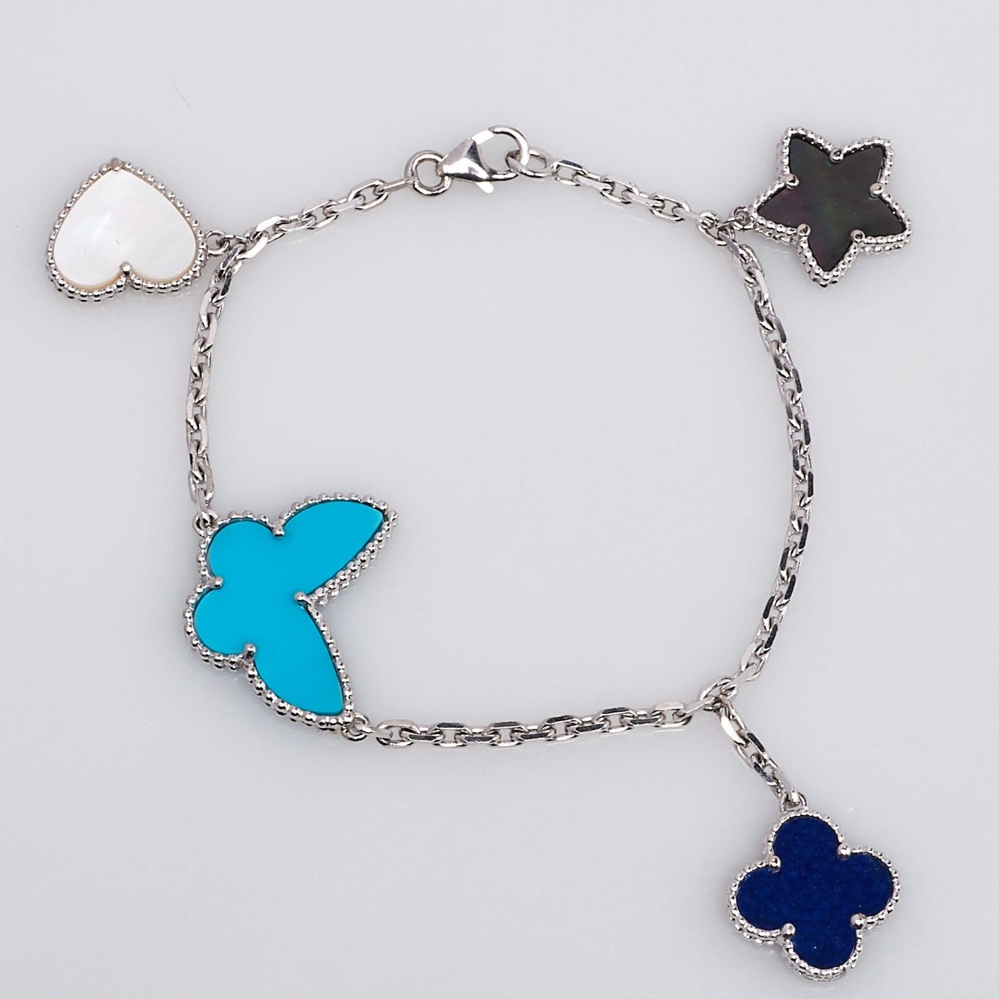 [Violet JW]LUCKY SPRING SILVER BRACELET 4 MOTIF