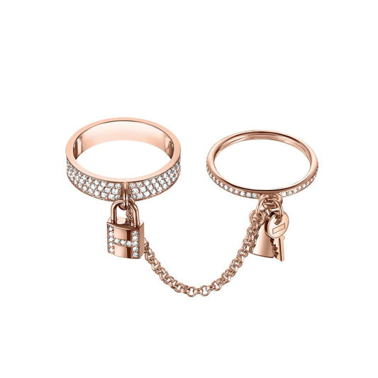 [Baslove]HM KELLY CLOCHETTE DOPPELRING AUS ROSÉGOLD MIT DIAMANTEN