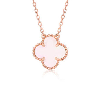[Violet JW]CLOVER 15MM PINK MOTHER-OF-PEARL SINGLE FLOWER NECKLACE